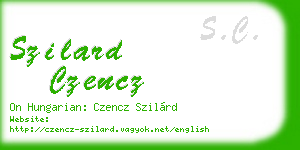 szilard czencz business card
