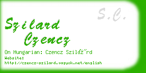 szilard czencz business card